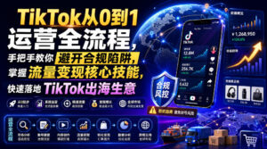 TikTok从0到1运营全流程,手把手教你避开合规陷阱,掌握流量变现核心技能,快速落地TikTok出海生意(更新7月)-网赚资源网