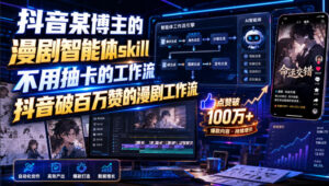 抖音某博主的漫剧智能体skill,不用抽卡的工作流,抖音破百万赞的漫剧工作流-网赚资源网