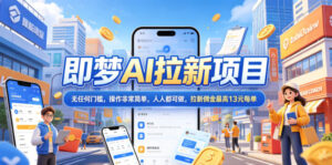 2026年即梦AI拉新项目最新玩法，无任何门槛，操作非常简单，人人都可做，拉新佣金最高13米每单（更新08月07日）-网赚资源网