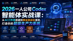 2026一人公司Codex智能体实战课:从AI工作流搭建到商业自动化落地,打造你的超级生产力系统-网赚资源网