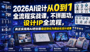 2026AI设计从0到1全流程实战课,不拼画功,设计IP全流程,真正实现用AI把创意稳定转化为商业化设计成果-网赚资源网