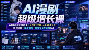 AI漫剧超级增长课|从0到1打造一人AI内容公司,账号运营+漫剧制作+商业变现全流程实战-网赚资源网