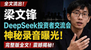 全文流出梁文锋DeepSeek投资者交流会神秘录音曝光，感兴趣的抓紧看【PDF文档】-网赚资源网