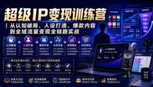 超级IP变现训练营｜从认知破局、人设打造、爆款内容到全域流量变现全链路实战-网赚资源网