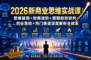 2026新商业思维实战课|思维破局+财商进阶+周期趋势研判+创业落地+热门赛道深度解析全体系-网赚资源网
