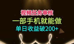 视频任务审核,一部手机就能做,简单上手,单日收益破200+【揭秘】-网赚资源网