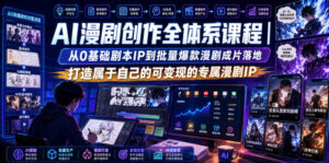 AI漫剧创作全体系课程｜从0基础剧本IP到批量爆款漫剧成片落地，打造属于自己的可变现的专属漫剧IP-网赚资源网