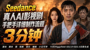 3分钟真人AI影视剧怎么做？SD 2.0手把手完整制作流程｜Higgsfield 14天SD 2.0/2.5无限生成-网赚资源网