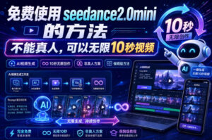 免费使用seedance2.0mini的方法,不能真人,可以无限10秒视频,9图+3音频参考-网赚资源网
