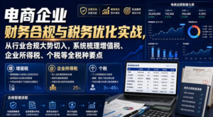 电商企业财务合规与税务优化实战,从行业合规大势切入,系统梳理增值税、企业所得税、个税等全税种要点-网赚资源网