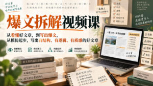 爆文拆解视频课,从看懂好文章,到写出爆文,从模仿起步,写出有结构、有逻辑、有质感的好文章-网赚资源网