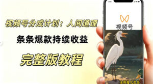 视频号新玩法之AI动漫画风励志视频,不用会画画、不用拍摄,持续化收益,详细拆解-网赚资源网