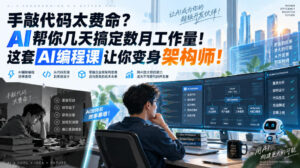 手敲代码太费命?AI帮你几天搞定数月工作量!这套AI编程课让你变身架构师!【原创双语字幕】-网赚资源网
