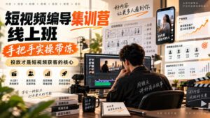 短视频编导集训营线上班,手把手实操带冻,投放才是短视频获客的核心-网赚资源网
