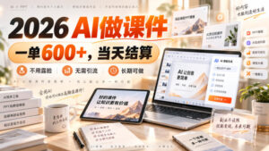 2026 AI做课件,一单600+,当天结算,不用露脸,无需引流,长期可做【揭秘】-网赚资源网