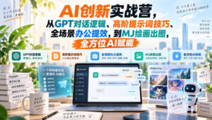 AI创新实战营,从GPT对话逻辑、高阶提示词技巧、全场景办公提效,到MJ绘画出图,全方位AI赋能-网赚资源网