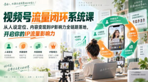视频号流量闭环系统课,从人设定位、内容变现到IP影响力全链路落地,开启你的IP流量影响力-网赚资源网