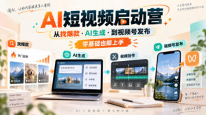 AI短视频启动营,从找爆款·AI生成·到视频号发布,零基础也能上手-网赚资源网