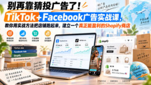 别再靠猜投广告了!TikTok+Facebook广告实战课,教你用实战方法把店铺跑起来,建立一个真正能盈利的Shopify商店【原创双语字幕】-网赚资源网