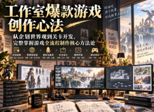工作室爆款游戏创作心法|从企划世界观到关卡开发,完整掌握游戏全流程制作核心方法论-网赚资源网