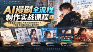 AI漫剧全流程制作实战课程，完整覆盖AI漫剧从构思到成片的全部环节，手把手教你独立完成AI漫剧创作-网赚资源网