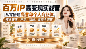百万IP高变现实战营|从零搭建高客单个人商业体,打通获客、产品、私域、成交全闭环-网赚资源网