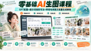 零基础AI生图课程,GPT配置+提示词高阶写法+跨境电商图文批量生成教程-网赚资源网