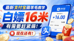 最新支付宝薅羊毛教学,白嫖16米,有需要赶紧薅,现在还有!-网赚资源网