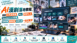 AI漫剧落地教程,涵盖工作流搭建、MJ、即梦4.0、Seedance2实操,视频剪辑画质修复音频生成一站式教学-网赚资源网