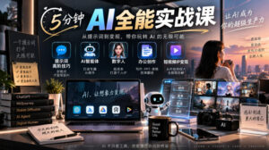 5分钟AI全能实战课|提示词高阶技巧+AI智能体+数字人+办公创作+短视频IP变现全教程-网赚资源网