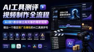 AI工具测评视频制作全流程,从0到1教你做出高完播的爆款视频,做出一个稳定接广告賺钱的AI工具测评号-网赚资源网
