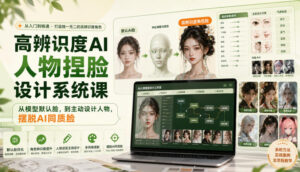 高辨识度AI人物捏脸设计系统课,从模型默认脸,到主动设计人物,摆脱AI同质脸-网赚资源网