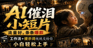 AI催泪小短片,流量好,条条爆款,工作流+提示词统统交给你,小白轻松上手-网赚资源网