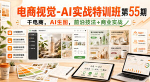 电商视觉-AI实战特训班第55期,干电商,AI生图,前沿技法+商业实战-网赚资源网