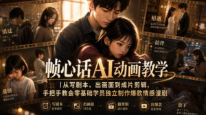 帧心话AI动画教学｜从写剧本、出画面到成片剪辑，手把手教会零基础学员独立制作爆款情感漫剧-网赚资源网
