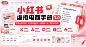 小红书虚拟电商手册3.0,零成本赛道定位、账号精细化运营、店铺搭建上架、爆款笔记制作-网赚资源网