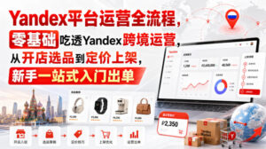 Yandex平台运营全流程,零基础吃透Yandex跨境运营,从开店选品到定价上架,新手一站式入门出单-网赚资源网