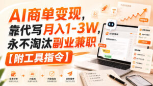 AI商单变现,靠代写月入1-3W,永不淘汰副业兼职【附工具指令】【揭秘】-网赚资源网