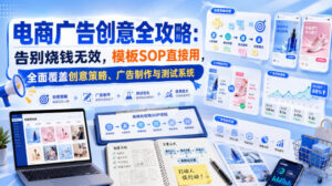 电商广告创意全攻略:告别烧钱无效,模板SOP直接用,全面覆盖创意策略、广告制作与测试系统【原创双语字幕】-网赚资源网