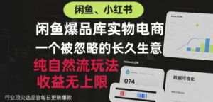 闲鱼小红书实物电商,纯自然流玩法,一个被忽略的长久生意,收益无上限【揭秘】-网赚资源网