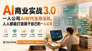 AI商业实战3.0|一人公司AI时代生存法则,人人都能打造属于自己的一人公司-网赚资源网