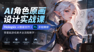 AI角色原画设计实战课|Holopix AI智能创作+PS手绘精修,零基础游戏美术全流程教学-网赚资源网