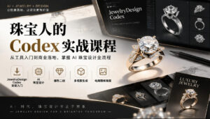 珠宝人的Codex实战课程|JewelryDesign Codex安装入门、AI珠宝设计、爆款二创、多视图生成、电商精修海报全链路教学-网赚资源网
