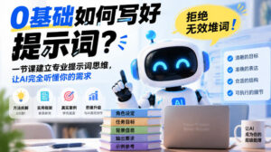 0基础如何写好提示词,拒绝无效堆词!一节课建立专业提示词思维,让AI完全听懂你的需求-网赚资源网