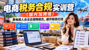 电商税务合规实训营(国内加跨境),教电商人合法合规降税负,避开税务红线-网赚资源网