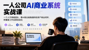 一人公司AI商业系统实战课,一个人不用组团队,靠AI搭出能跑通的轻资产商业闭环,把重复工作全部自动化-网赚资源网