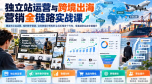 独立站运营与跨境出海营销全链路实战课,覆盖独立站运营、海外数字营销、业务数据分析和职业成长等多个方向,零基础到实战全面提升-网赚资源网