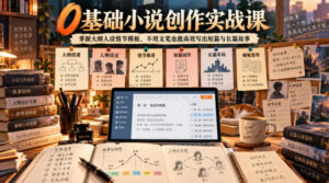 0基础小说创作实战课｜掌握大纲人设情节模板，不用文笔也能高效写出短篇与长篇故事-网赚资源网