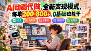 AI动画代做,全新变现模式,每单200-800+,0基础也能干【揭秘】-网赚资源网
