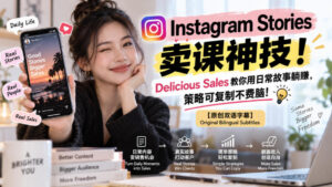 Instagram Stories卖课神技!Delicious Sales教你用日常故事躺賺,策略可复制不费脑!【原创双语字幕】-网赚资源网